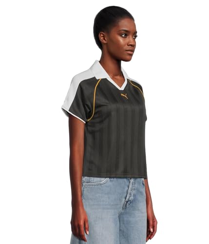 PUMA Womens T7 Relaxed Collared Short Sleeve Jersey Casual - Black - Size L - image 2