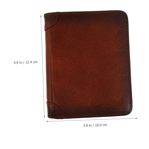 Rfid Blocking Leather Wallet for Men Ultra Thin Trifold Business Card and Credit Card Holder with Large Capacity for Cash Coins and Id Portable Money Storage Pouch in Yellow Brown2
