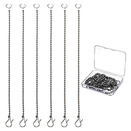 Mudder Toilet Handle Beaded Chain Universal Toilet Flapper Chain Replacement Kit Stainless Steel Toilet Flapper Lift Chain Toilet Chain Replacement for Most Toilet Flappers (6)