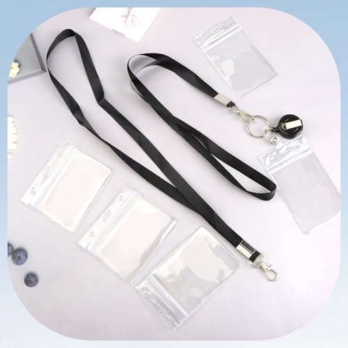 Ausweishülle mit Band Set 18 Stück Transparente Kartenhülle mit Band–Kartenhalter, Ausweishülle, Fahrkartenhülle Kinder,ID Card Holder,Lanyard & Einziehbarem Schlüsselanhänger (Hartplastik,3 Modelle)