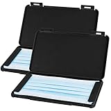 Orichane Mask Holder Face Masks Plastic Case Storage Bag Portable Mask Storage Clips Containers Disposable Face Masks Organizer Dustproof Storage Box for Mask Pollution Prevention (Black*2 Pieces)