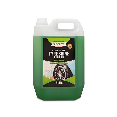 Image of Bike & Car Tyre Polish 5 Liter Extreme Black Shine - Long Lasting Gloss & Dirt Repellent | Prevents Fading and Cracks | Non-Greasy Pleasant Fragrance (Green Apple)