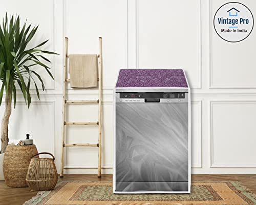 Image of Dishwasher Cover Suitable for Bosch of 12, 13, 14 and 15 Place Setting (63cmsX63cmsX81cms, Purple Flower)