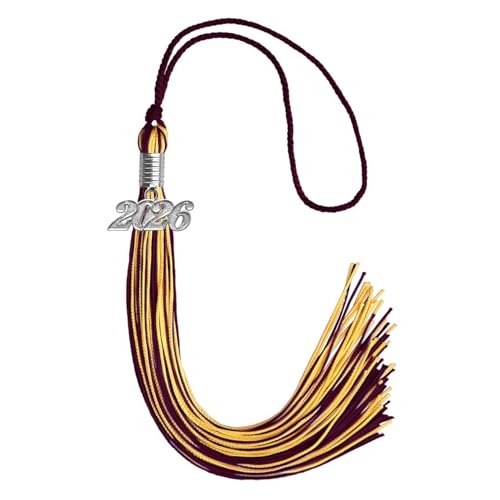 Endea Graduation Mixed Double Color Tassel With Silver Date Drop (Maroon/Gold, 2026)