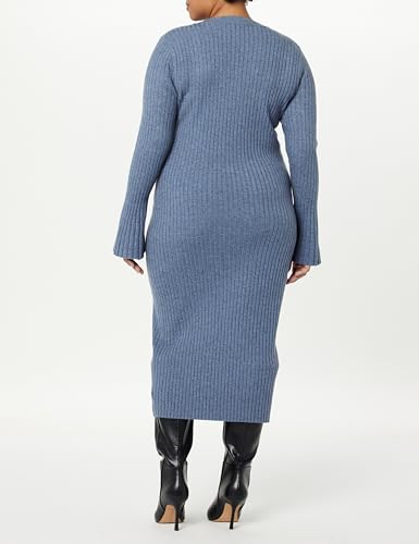 Image of The Drop Womens Fernanda Bell Sleeve Ribbed Sweater Dress