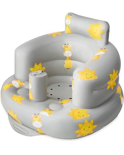 Image of SplashEZ Inflatable Baby Seat - Sit-Up Chair for Baby 3 Months to 3 Years - Inflatable Infant Chair for Sitting Support - Blow-Up Baby Seat with Air Pump - Sit Me Up Seat for Home, Floor, Travel