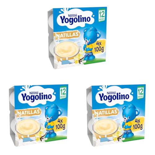 Nestlé - Iogolino Natillas con Galleta Nestlé 4x100 gr 6m+ (Paquete de 3)