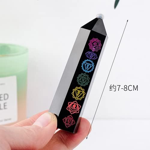 Miniatura 7 de Comimark 1 punto de chakra de obsidiana, piedra curativa, piedra de meditación, regalo de cristal, punto de torre de cristal