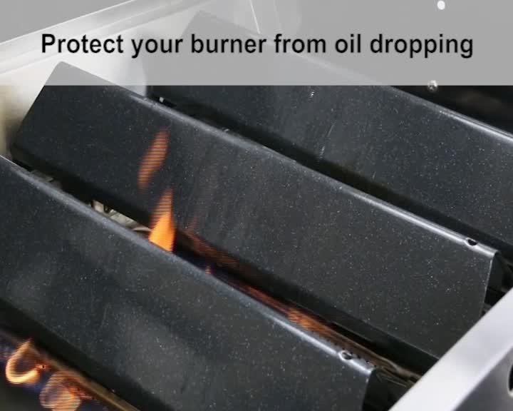 GFTIME 38.9CM 7635 Flavorizer Bars for Weber Spirit E210, E220, S210, S220 Gasgrill with Front Control Knobs (2013-2016), Porcelain-Enameled Heat Plate, Burner Cover Replacement Parts, 3 Pack