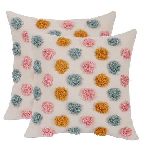 Holibeat Fluffy Dot Pillow Covers Decorative Throw Pillowcases Pa...