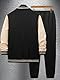 DONYKARRY Jogginganzug Herren Set Trainingsanzug Sportanzug Langarm Freizeitanzug Männer Tracksuit für Fußball Gym Fitness Sporthose(Schwarz,XL)