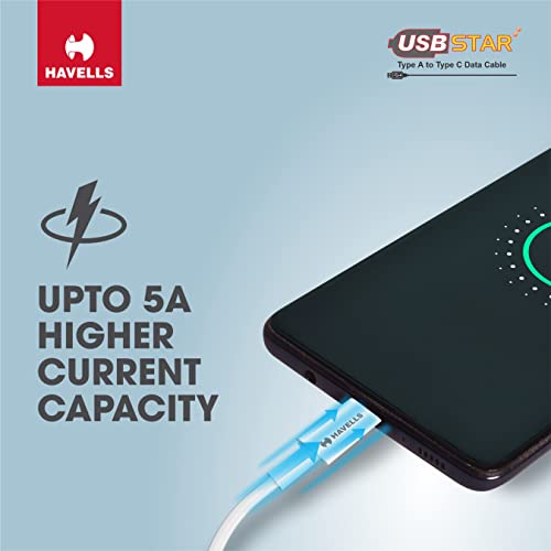 Image of Havells USB Star- Type A to Type C Data Cable 65W, 5A