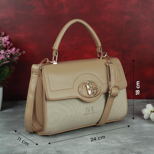 Image of NFI essentials Satchel Bags Ladies Purse Handbag Premium Women Shoulder Travel Bag for Work Gifts for Wife /Mother /Sister Stylish Office College Party Bag