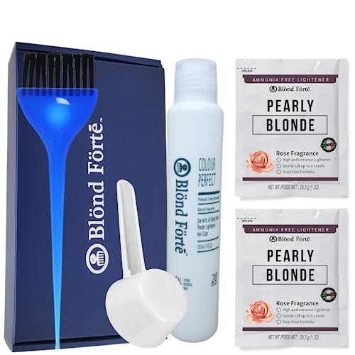 Ammonia Free Hair Lightening Kit, 2.2 oz Hair Lightener Plus 120 ml Developer + Bonus Items - Made in Italy (+ 20 Volume Developer)