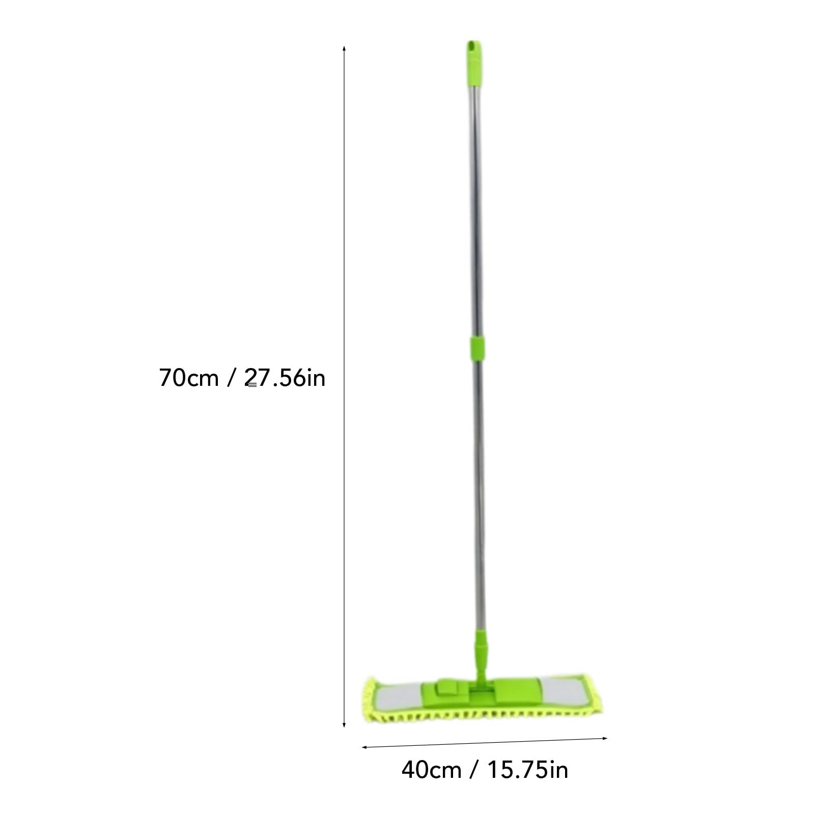 GOWENIC Fregona Plana de Secado Húmedo con Almohadillas de Chenilla, Fregona para Limpieza de Suelo Desmontable, de Lavado Reutilizable de Secado Rápido para Uso Doméstico (Green)