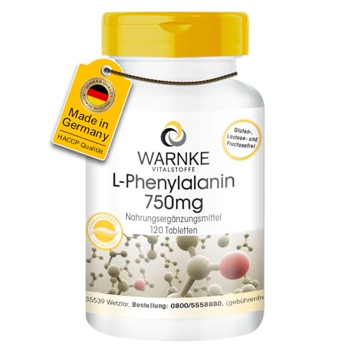 L-Phenylalanin 750mg - 120 Tabletten - hochdosiert & vegan - Aminosäure | Warnke Vitalstoffe - Deutsche Apothekenqualität