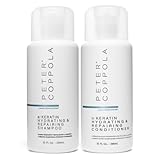 Peter Coppola a-Keratin Hydrating & Repairing Shampoo and Conditioner Duo - Strengthen and Repair Damaged Hair - Nourishes for Soft, Shiny Hair 10 oz