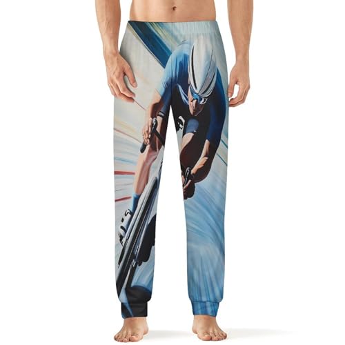 Racing Riding Men's Pajamas Pants Lightweight Sleep Lounge Pant Pjs Bottoms Casual Sleepwear