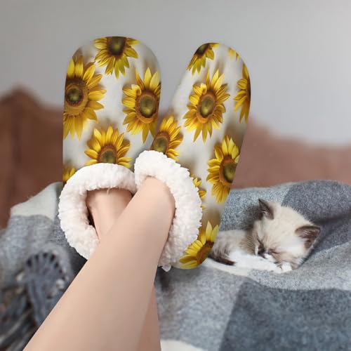 Sunflowers Butterflies Soft Home Slippers for Women Lightweight Men's House Shoes Women's Slippers3