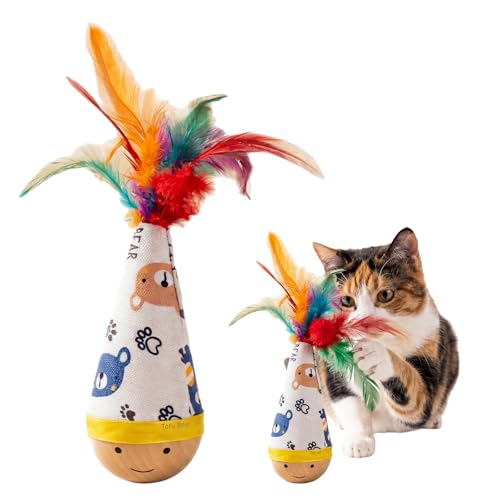 Jouet interactif autoportant pour chat avec plumes Walfront - 2