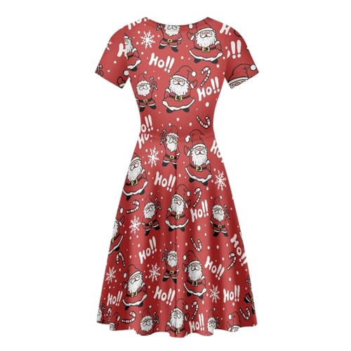 Image of POLERO Sunflower Dress for Women Floral Summer Dresses Short Sleeve Casual Sundresses Midi Dresses