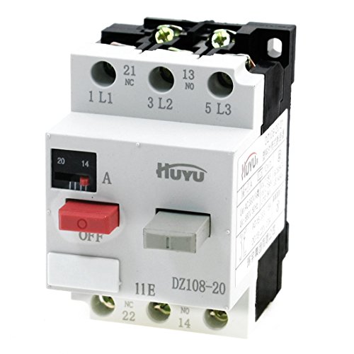 Disjoncteur de moteur 14-20A AC380V 3P NO+NC rail DIN pour protection électrique