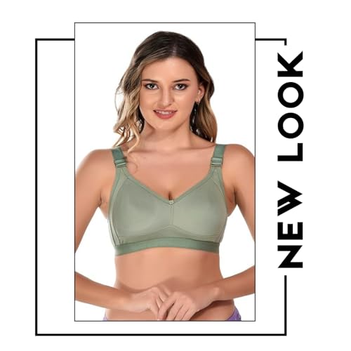 Image of Viral Girl Women's Wire-Free Cotton Hosiery Bra | Non-Padded, Full Coverage, Adjustable Straps | Soft Comfortable Innerwear with Hook & Eye Closure for Everyday Use