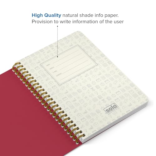 Image of SOLO Velvet Finish Spiral Notebook | A5 Size, 160 Unruled Pages, 80 GSM | Fountain Pen Friendly Premium Journal for Sketching & Writing