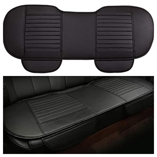 EDEALYN 53 × 19.5 inches PU Leatherette Long Rear Auto seat Cover Chair Seat Cushion Car Seat Cover for Car,Car Interior Accessories (Rear seat-Black)
