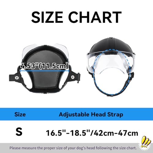 Casque de moto pour chien Namsan noir avec visière, chapeau réglable rigide 7.5-12.5 kg
