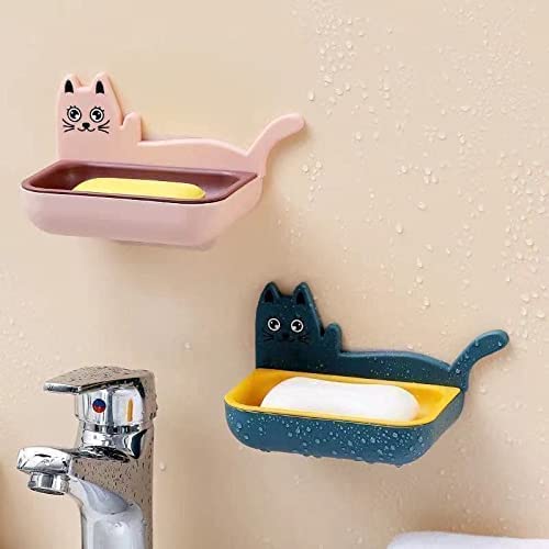 AP & ZP Beautiful Plastic Soap Holder/Soap Box Cat Shape Soap Dish Case Holder Bathroom Accessory 2