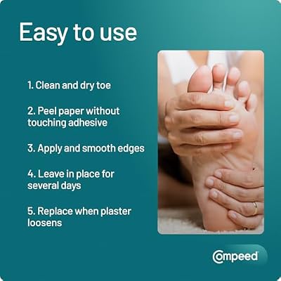 Compeed Corn Medium Size Plasters, 10 Hydrocolloid Plasters, Foot Care, Fast Natural Corn Removal, Dimensions: 1.7 cm x 6.0 cm