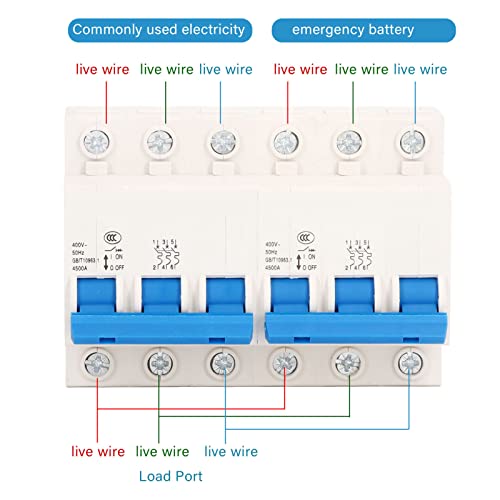 Jeanoko Dual Power Transfer Switch, Manual 4500A Ac400V Interlock Micro Circuit Breaker For Solar Panel(#2) #TOP1