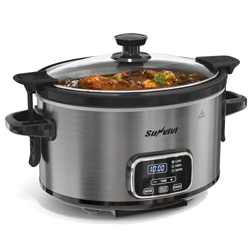 SUNVIVIPRO 4QT Programmable Slow Cooker