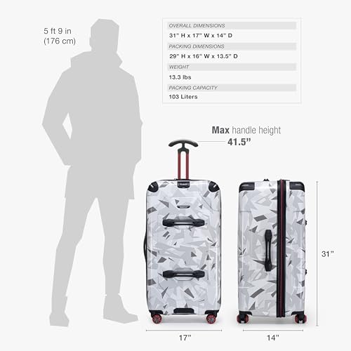 Image of Traveler's Choice Maxporter II Polycarbonate Hardside Trunk with Spinner Wheels, White Camo, 31-Inch Large Trunk