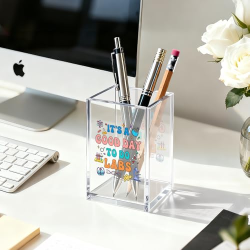 Image of It's A Good Day To Do Labs Acrylic Pen Holder for Desk Accessories