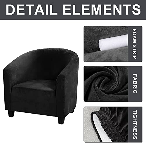 Topchances Soft Velvet Tub Chair Cover - Image 3