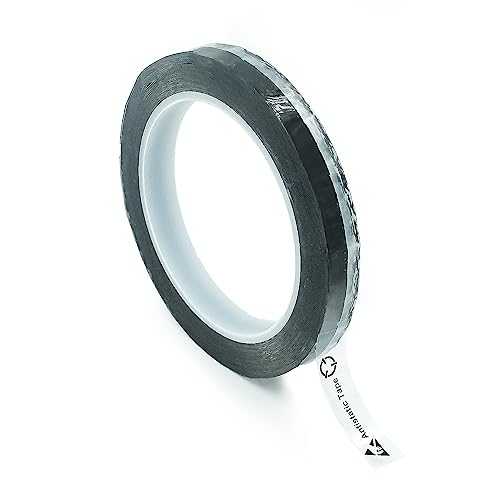 Bertech ESD Packaging Tape with ESD Symbol, Clear, 1/2 Inches Wide x 36 Yards Long, RoHS and REACH Compliant