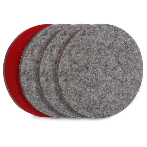 HWXINIE ポリシングフェルト 128ｍｍ 4個セット ポリッシャー バフ マジックテープ式 研磨パッド 車磨き用 バフ