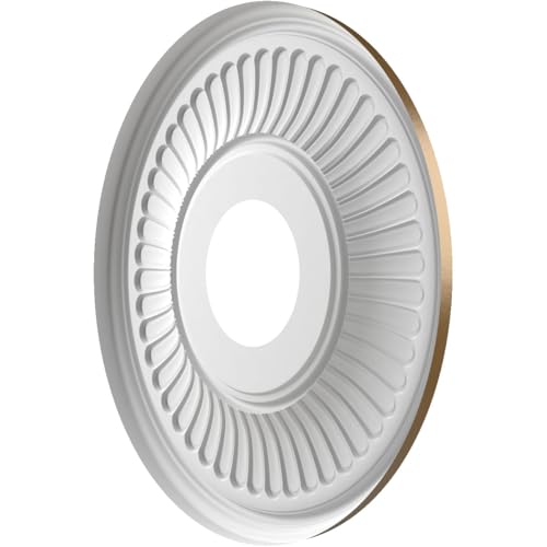 Image of Ekena Millwork CMP13BECCB Berkshire Thermoformed PVC Ceiling Medallion (Fits Canopies up to 5 3 /4 inch), 13 inchOD x 3 1 /2 inchID x 3 /4 inchP, Metallic Champagne Bronze