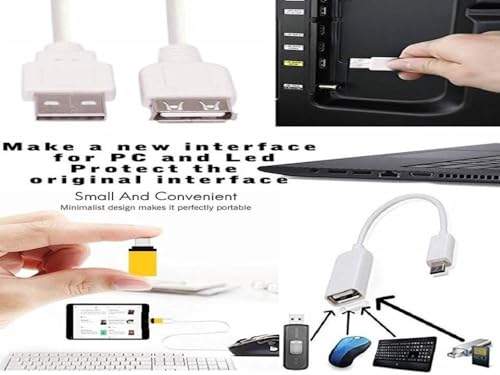 Image of Anjo 8 in 1 Combo of Wired Keyboard, Wired Mouse, Anti-Skid Mouse Pad, USB Hub 3.0, 3 in 1 Cleaning Kit 100ml, OTG Micro & C to A Type, USB Extension Cable Male to Female Type A 1.5m