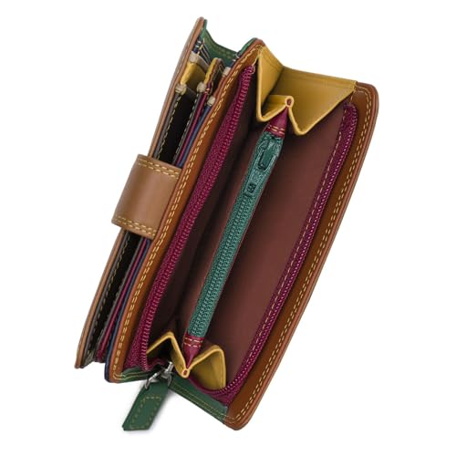 mywalit Medium Snap Leather Wallet | 9 Card Slots | ID Window & Zip Coin Pocket | Bosco | Stylish & Compact Accessory for Men & Women | Perfect for Everyday Use2