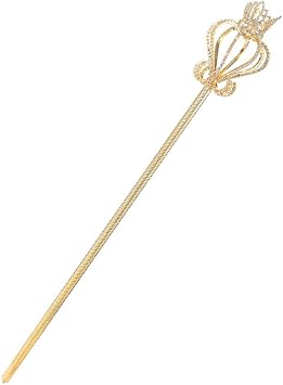 Gold Rhinestone Scepter 51cm Magic Party Wand Costume Props Handheld Accessory