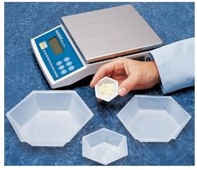 HWB-550 Polystyrene Hexagonal Anti-Static Weighing Dish, X-Large, 350mL Capacity (Case of 500)