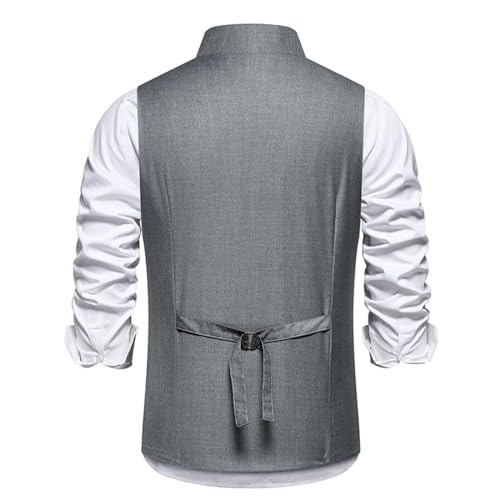 Mens Suit Vest Slim Fit Western Dress Vests with Oblique Button Vintage Victorian Waistcoat for Business Wedding Party4