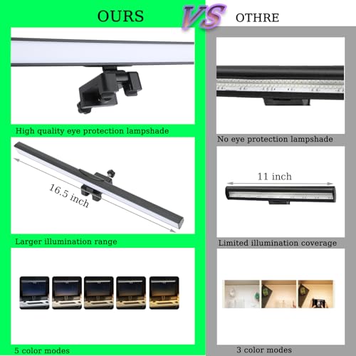 Zwzasm Barra de luz para monitor de computador, lâmpada de LED para cuidados com os olhos, barra de