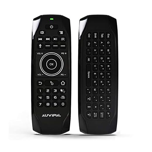 AuviPal G9 Pro+ bakgrundsbelyst 2,4 GHz trådlös luft mus fjärrkontroll med Google Voice Assistant, QWERTY tangentbord, 4 programmerbara nycklar och inbyggt laddningsbart batteri för Nvidia-skärm, Android TV-box och mer