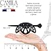 Camila Paris NV150 French Hair Bun Clip Maker Cover Cap Holder, Black, Round Dome Bun Hair Clip for Women Hair Updo, Styling Hair Bun Accessories for Women, No Slip and Durable, Made in France