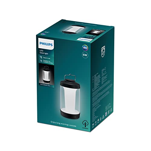 PHILIPS LED Cicero Lampe de camping portable d'extérieur [Lumière du jour 5000K - Blanc] 5W - Charge avec USB. pour l'éclairage de voyage, de jardin et de randonnée