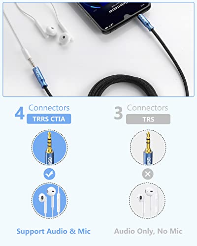 Millso Headphone Extension Cable 3.5Mm Male To Female 4 Pole Trrs Extension Cable [Nylon Braid] Stereo Aux Extension Cable Audio Cord Extender For Pc, Smartphone, Speaker - Young Series (4Ft/1.2M) #TOP3